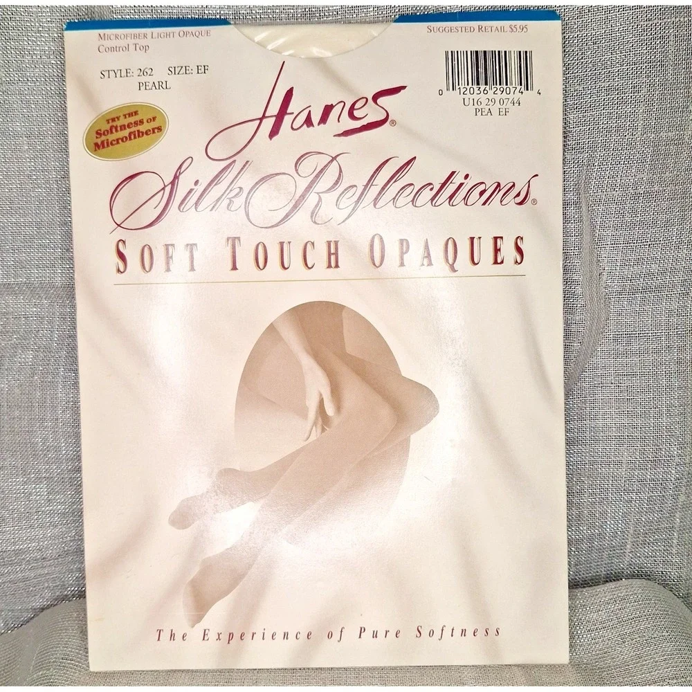Hanes Silk Reflections PEARL Sz EF Soft Touch Light‎ Opaques Pantyhose Style 262